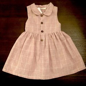 Little Cottonwood Linen Check Dress with Collar